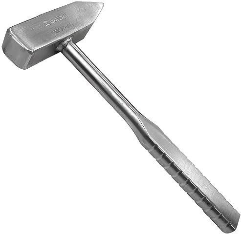 WEDO Marteau mécanicien - 500g,Marteaux de Mécanicien,acier inoxydable,Longue 240mm,résistante à la corrosion,acier inoxydable ergonomique Poignée plate