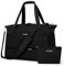 ETRONIK Gym Bag Womens, Travel Duffel Bag, Easyjet Cabin Bag 45x36x20 Underseat, Weekend Bag with Shoes Compartment, Hospital Bag with Wet Pocket & USB Charging Port, Overnight Sports Bag, Black