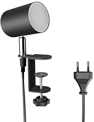 ledscom.de Klemmleuchte WAIKA, Schalter, schwarz matt, inkl. LED GU10 Lampe, 450lm weiß