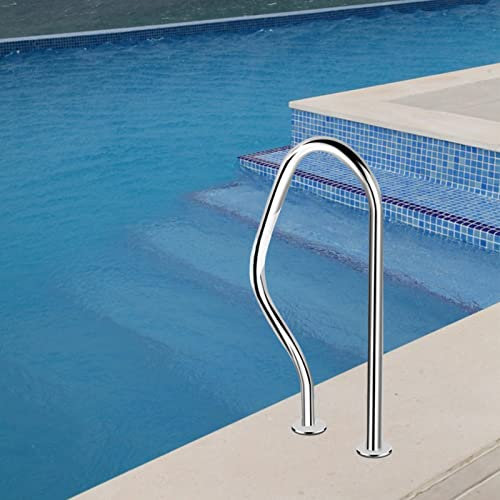Swimming Pool Handrails 304 Stainless Steel Pool G Schwimmbad Handlauf 1,2 mm verdickter 304 Edelstahl Silber Metall Swimmingpool Eingangstreppe Handlauf innern und Außenleitplanken (Leitplanke (Außen