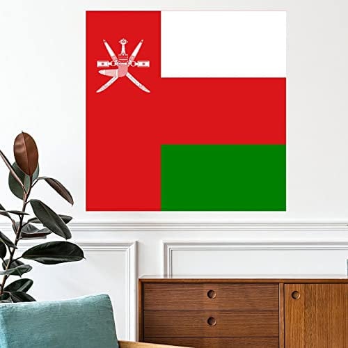 Wandaufkleber mit Oman-Nationalflagge, Oman, patriotisches Wandbild, Landstadt, Souvenir, Wandkunst, abnehmbares Poster, Vinyl-Aufkleber, Wanddekoration für Schlafzimmer, Wohnzimmer, Spielzimmer,