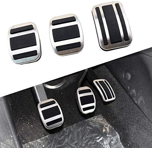 LFOTPP Kompatibel mit Ope-l Grandland Crossland X SUV 2017+ [Schaltgetriebe] Pedale Abdeckung, Auto Zubehör Aluminiumlegierung Anti-Rutsch Gaspedal Bremspedal Pedalkappen