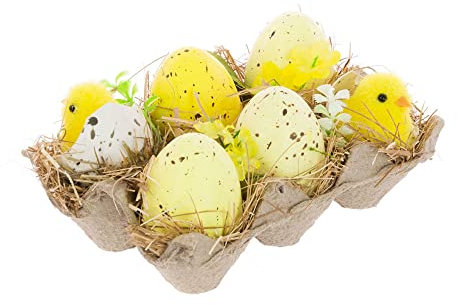 FloristryWarehouse Osterei und Küken aus Karton, 15 cm