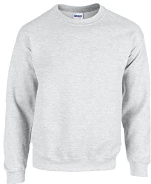 Gildan Herren Fleece Crewneck Sweatshirt Style G18000 Hemd, Blickdicht,1x Ash Grey & 1x HL Kauf Notizblock, XXL