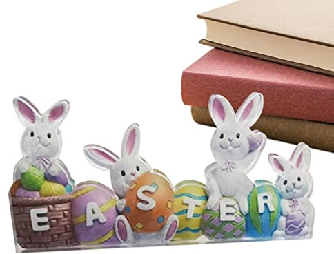 Acrylhase – Flaches Acryl-Kaninchen-Ornament, 2D-Osterhasen-Dekoration, Osterhasen-Partyzubehör, Hase, Geburtstagsbanner, Hasen-Ei-Tafelaufsatz