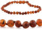Rohe Cognac Bernstein Halskette | unpolierte baltische Bernsteinkette in Cognac | drei Größen 32, 38, 45 cm | 5 mm Bernsteinperlen | Halskette aus natürlichen Bernsteinperlen (45 cm)