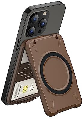 PROfezzion Porte-Cartes avec MagSafe, Double Face Magnétique Portefeuille Coque Rigide Wallet pour iPhone 17 16 15 14 13 Pro Max Coque MagSafe & Tous Les Téléphones, Blocage RFID, Maintien 4 Cartes