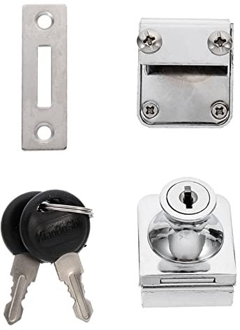 FARUTA Serrure de vitrine Serrures d'armoire en Verre Simple Serrures de vitrine en Verre coulissantes Serrure de vitrine avec Serrure de Porte à clé: loquet en Verre