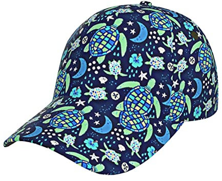 FJAUOQ Athletic Baseball Cap Turtle's Moonlit Walk Galaxy Snapback Baseball Hat Schwarz, Siehe Abbildung, One size