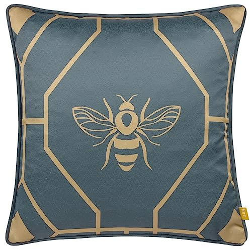 furn. Bee Deco Feather Filled Cushion,French Blue,43 x 43cm