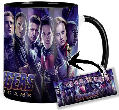 Avengers Endgame Tasse Innen & Henkel Schwarz Keramikbecher Mug