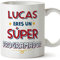 MUGFFINS Tazas Personalizadas para PROGRAMADOR hombre - En Español - Eres Súper - 11 oz / 330 ml - Regalo Personalizable original y divertido