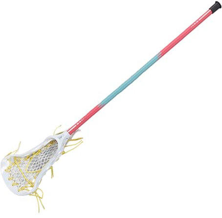 VGEBY Damen-Lacrosse-Stick, Anti-Shedding-Enddeckel, Aluminium, 32 Zoll, weiß, Taschen-Lacrosse-Stick-Ball-Set für Übungen