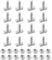 WEDAMOO T Slot Bolts, M8 x 20 Hammer Head Screws, Stainless Steel Hammer Head Screws, 16 Pcs T-Slot Track Bolts with 16 Pcs Hexagon Flange Nuts for Aluminum Profile, Photovoltaic Solar Panels