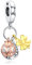 Rimgoris Charm en argent 925 pour femmes Bracelets Collier Porte-bonheur en or rose bicolore Ladybug - Cadeau