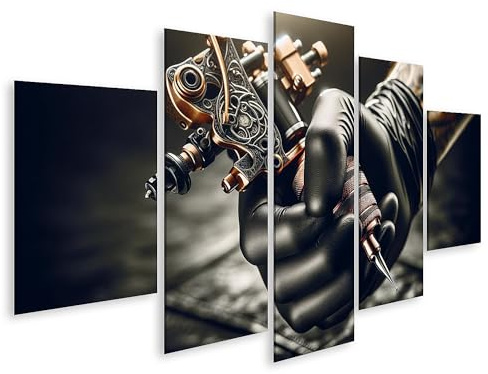 islandburner Bild auf Leinwand Tattoo-Maschine im Einsatz im Studio Bilder Wandbilder Poster