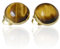 Tigerauge Ohrclips aus vergoldetem Edelstahl, Edelstein Ohrclips, rund, 12mm Clip on Ohrringe, Tigerauge Schmuck, Geschenk Frauen