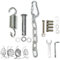 Patio Swing Egg Chair Hanging Kit Including Springs Pin Plug and Snap Hook, Hammock Chair Hanging Hardware - 250kg Weight Capacity, Assembly Accessories for Single Double Egg Chair With Stand (Silver)