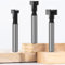 Yuentoen T-Nutfräser Set 3-tlg,6.35mm (1/4 Zoll) Schaft,T-Schlitzfräser für Oberfräse, T-Track Fräser für Holz, Nutfräser für Holzbearbeitung, Präzisionsfräser für T-Nuten and T-Spuren
