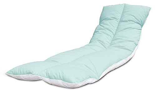 Lancashire Textiles Sun Lounger Cushion Folding Sunlounges Chair Cushions Topper Pads Reclining Home Garden Furniture Outdoor Cushion 190cm (Mint Green, 60 X 190 CM (Pack of 2))