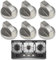 MXHBSTP 6 Pcs Cooker Knobs, Replacement Hob Knobs Multipurpose Function Control Switch Gas Hob for Gas Stove/Kitchen Cooktop/Various Ovens Ideal for Kitchen Use