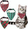 DIYDEC 3 Stück Weihnachten Katzehalstuch, Verstellbar Haustier Weihnachten Bandana Hund Dreieck Lätzchen Schneeflocken Plaid mit Glocke Sicherheit Schnellverschluss für Xmas Kostüm Kätzen und Hündchen