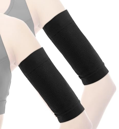 poeland 2 Paar Abnehmen Arm Ärmel schlankmachende Armstulpen, elastische Kompressions-Armformer, Sport-Armformer für Frauen und Mädchen