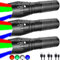 POCKETMAN 3 Stück 4 Farben in 1 LED Taschenlampe 4 Modi Zoombare Wiederaufladbar Wasserdichte Taschenlampe mit Rot,Grün,Weiß,Blau Licht für Camping,Outdoor,Fotografie, Fülllicht,Angeln, Wandern