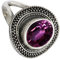 SILVERNROCK Rhodolith Lab Grown Ring aus massivem 925er Sterlingsilber, Steinbandring, handgefertigt, für Herren und Damen, Schmuck ERG1085AW_48 (15.3)