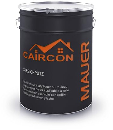 CAIRCON Streichputz Rollputz Strukturputz Weiß für Innen Wand & Decke fein (0,3–0,5mm) - 10Kg