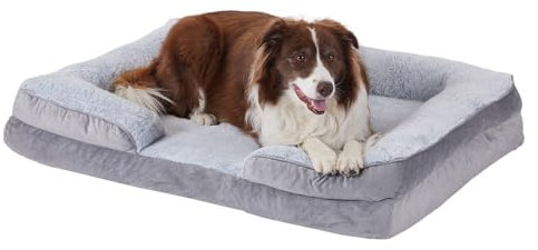 GUPPBF Hundekorb für mittelgroße Hunde, bequemes orthopädisches Bett für Hunde, abnehmbares und waschbares Haustiersofa mit rutschfestem Boden, grau, 75 x 50 x 15