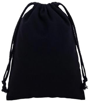 LSYHHXC 10 stücke Baumwolle Tuch Geschenk Verpackung Tasche Kordelzug Lagerung Taschen Leinwand Taschen for Süßigkeiten Wiederverwendbare Beutel Hause Kleinigkeiten Organisieren Säcke(Black,7x10cm)