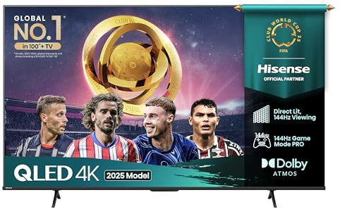Hisense 85E78QTUK PRO 144Hz QLED Smart AI TV with Freely (2025 Model)