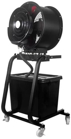 Ventilador de pedestal con rociador de agua, ventilador eléctrico industrial con rociador, ventilador de piso portátil con tanque de agua de 42 L, ventilador nebulizador para enfriamiento de obras y