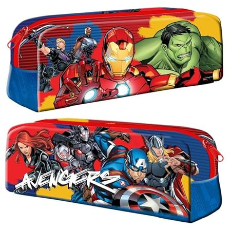 TDL Marvel Avengers Pencil Case – Featuring Iron Man, Hulk, Captain America, Thor & More – Durable School Stationery Organizer