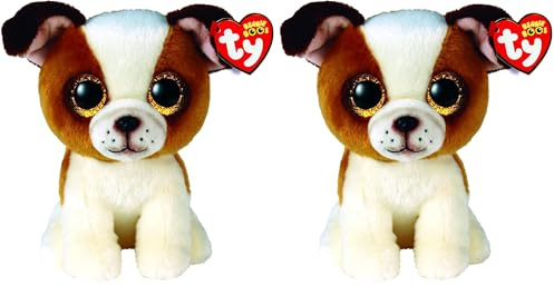 TY Beanie Boos - Boo Bulldogge Hugo - 15 cm, Braun, 2009297 (Packung mit 2)