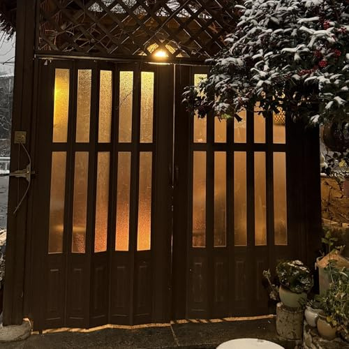 Concertina Foldable Door 60-300 Cm Wide 75x200cm Concertina Doors External for Patio, Commercial Pleated Retractable Interior Door with Frosted Glass Panel & Upper Rails, Easy Install(W194 x H200cm)