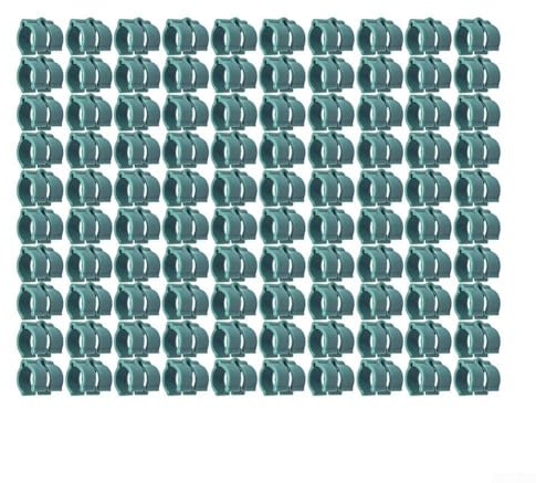 Confezione da 100 clip per serre per tubi da 16 mm, fibbie in plastica con presa forte per tettoie da esterno, resistenti alle intemperie, per chiusure a scatto per