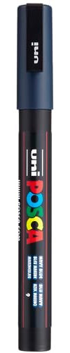 uni-ball 186550 - POSCA Marker mit feiner Rundspitze, marineblau