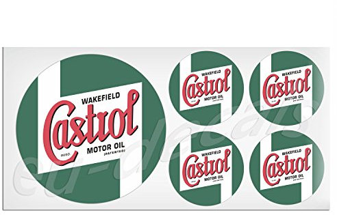 1 x 100 mm 4 x 50 mm vintage olio laminato decalcomania adesivo classico retrò per casco auto moto scooter collezione MioVespa