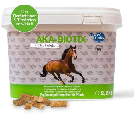 NutriLabs Aka-Biotix Mineralpellets für Pferde 2,2 kg - Mineralergänzungsfutter Pferd - Flohsamenschalen Pferd - Pferde Gesundheitsprodukte - Pferde Mineralien - Kotwasser Pferd