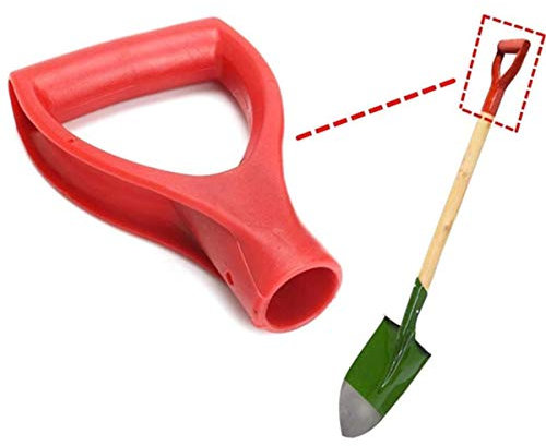 BSGP Kunststoff-Schaufel, D-Griff, für Spaten, Gabel, Schaufel, Ersatz, Rasen, Bauernhof, Schneeräumung, Spaten, Gabel, Schaufel, Rot