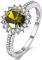 Uloveido Y3522 Jolie bague tournesol en oxyde de zirconium plaqué platine, P1/2 (57mm), Cristal, Zircone cubique