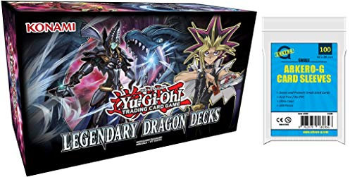 YuGiOh! Legendary Dragon Decks 3 - LEDD | DEUTSCH | Yu-Gi-Oh! Karten NEU | + Arkero-G 100 Small Soft Sleeves japanische Kartenhüllen