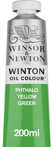 Winsor & Newton 1437403 Winton, feine hochwertige Ölfarbe - 200ml Tube mit gleichmäßiger Konsistenz, lichtbeständig, hohe Deckkraft, reich an Farbpigmenten - Phthalo Gelbgrün