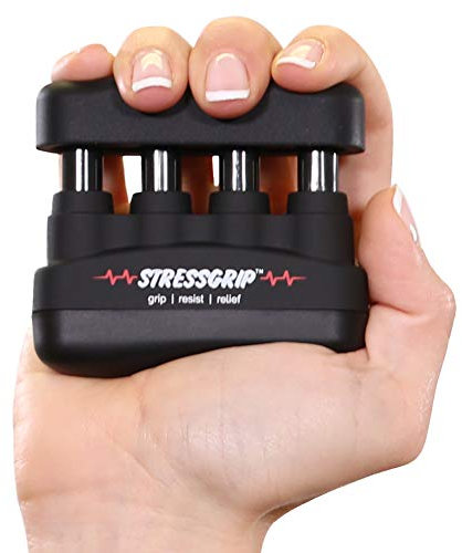 StressGrip - Der Stressball für Erwachsene (Medium) ein Gerät zum Stress- und Angstlinderung – bequemer Handtrainer – Stressabbau & Handgreifer – Schwarz