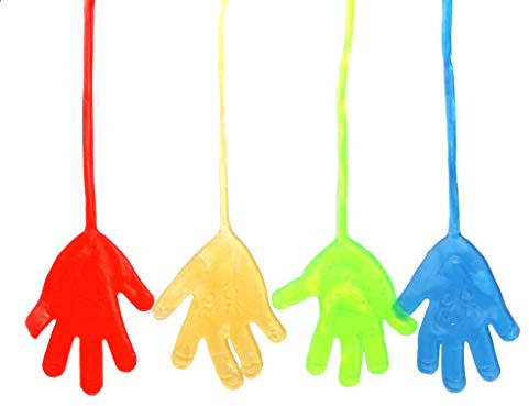 STUWU 12 x Klatschhand Sticky Bunte Glibberhand Glibberklatschhand Jungen Mädchen Kindergeburtstag Mitgebsel Geburtstagstüte