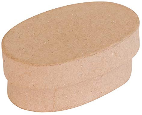 Décopatch BT071C - Minibox aus Pappmaché, oval 7x4,5x3cm, 1 Stück