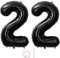 40 Zoll 2 Luftballons Zahle 22 jahre Geburtstag deko Schwarz XXL 100cm Zahlenballon 22 Schwarz Nummer Riesen Folienballon 22 Ballon Zahl 22 Heliumballon Luftballons 22 Geburtstag Deko mann frauen(22)