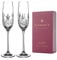 DIAMANTE Champagne Flutes Crystal Prosecco Glasses - ‘Buckingham’ Traditional Hand Cut Flutes - Set of 2